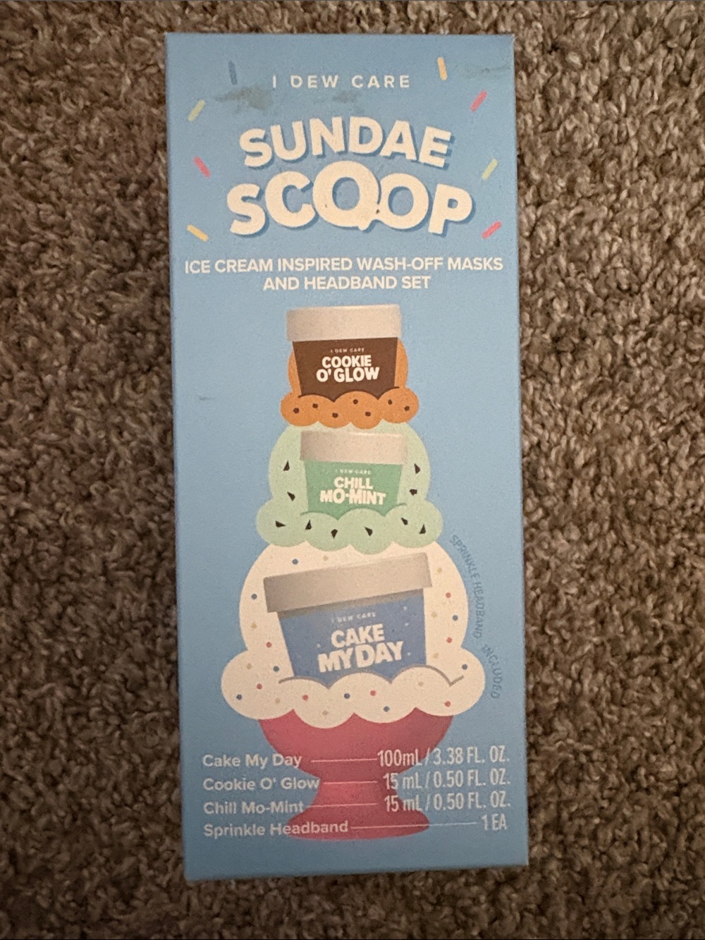 Dew Care Sundae Scoop Ice Cream inspired wash-off masks and headband set
